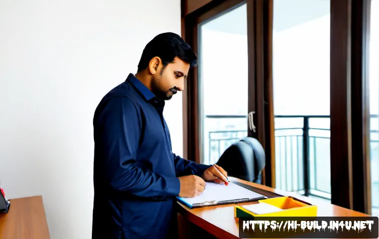 입주자 불만사항 해결 - Photorealistic apartment management office in India, a calm Hindi-speaking resident in modest everyd...